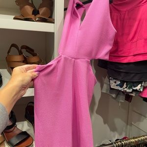 Hot pink dress - open sides- twisted front